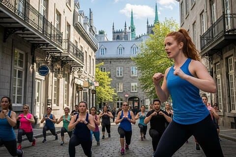 Classe de fitness ao ar livre
