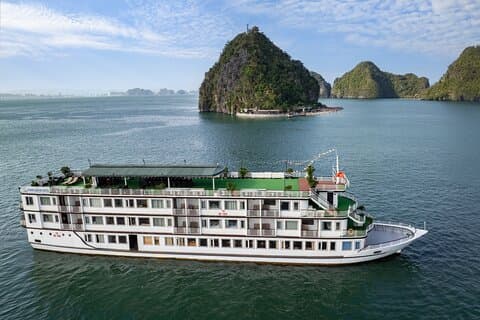 Hanoi : 2 - Dag 1 - Natt Halong Bay 4 - Stjernekruise med havutsikt hytte