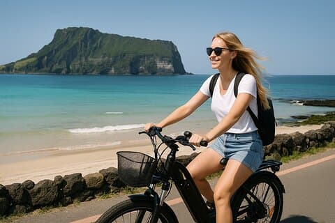 Jeju Udo Electric Bike og Seongsan Ilchulbong Privat tur