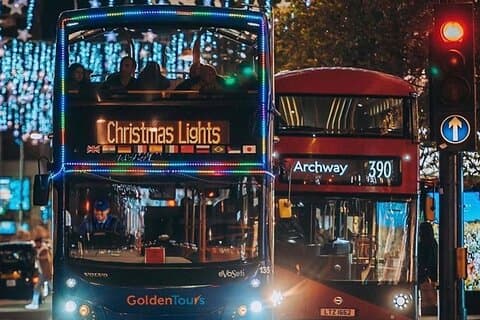 Visite nocturne des illuminations de Noël de Londres avec Live Guide