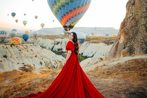 Professionnel Cappadoce Robe Volante Photoshoot avec Bobines