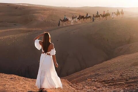 Agafay Desert Sunset Camels & Dinner Show Private From Marrakech