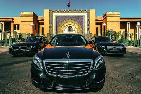 VIP Transfer Luxe Mercedes limo vanaf Marrakech Luchthaven Hotels