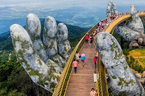 Golden Bridge-Ba Na Hills 1 dag med buffet frokost og kabelbil