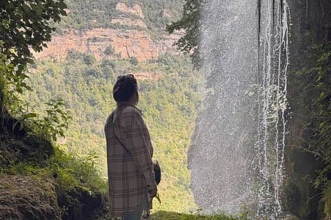 Day Trip from Barcelona: Waterfall & White Madonna Sanctuary