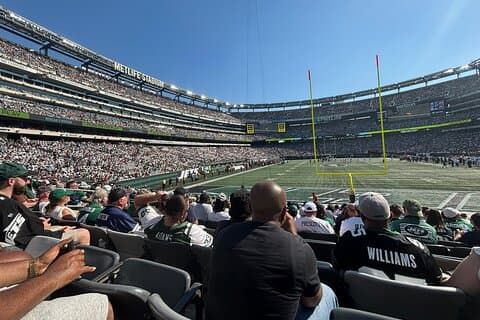 New York Jets fotbollsmatch på Metlife Stadium