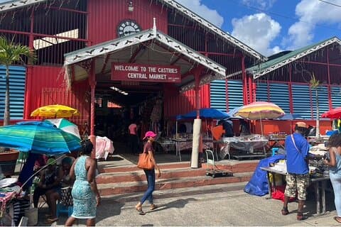 Castries Market Tour och Vegan Feast Experience