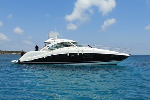 Sea Ray 62 Yacht Charter, visit Blue Lagoon, Manolis Caves & more