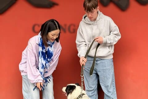 Private Xian Antike Mauer Stadtspaziergang mit Hund und Journalist Fortgeschrittener