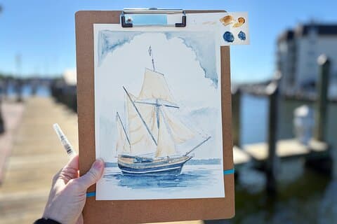 Outdoor Watercolor Class in Annapolis the Sailing Capital of USA