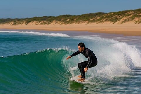 Surf- und Sonnenuntergangstour in Almada und Caparica Privater Ganztag