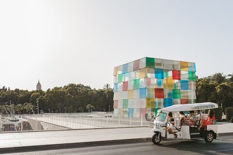 Tour express di Malaga a bordo di un Tuk Tuk ecologico privato con guida locale.