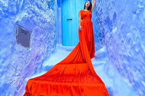 Chefchaouen Flying Dress : servizio fotografico Professionista