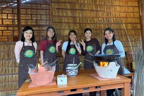 Making Mekong Style Bánh xèo Mekong Rustic Can Tho Hideaway