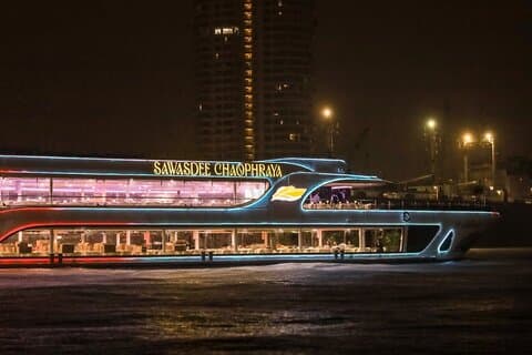 Bangkok Sawasdee Chao Phraya Cruzeiro Noturno de Jantar com Buffet