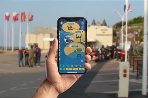 De geallieerde Landing GPS App Wandeltocht Mobile Game