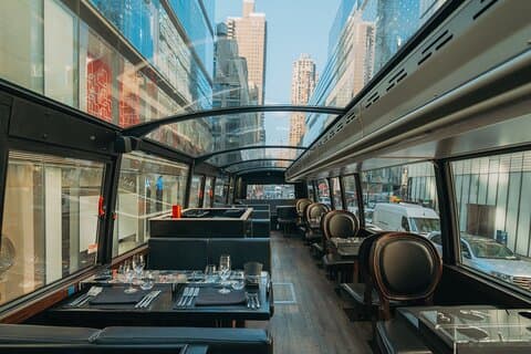 NYC Bustronome Gourmet Sightseeing Middagstur Panoramabuss