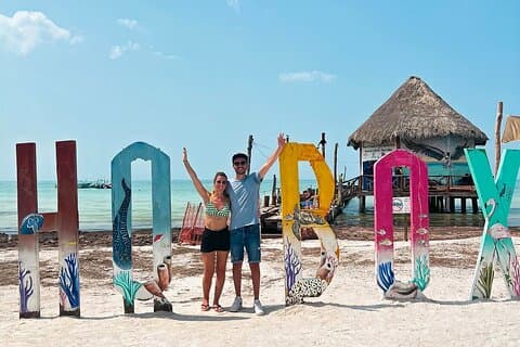 Holbox Island tur med bådtur Cykling og svømning fra Cancun