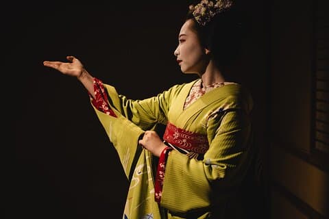 Kyoto Geisha Show Kulturstunde mit einer Lehrlings Geisha, Maiko