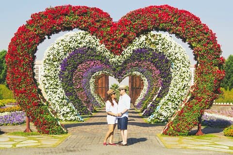 Miracle Garden en Global Village met transfers vanuit Abu Dhabi