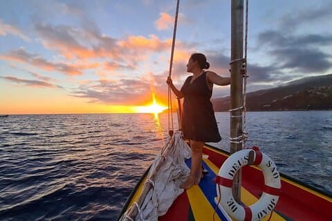 Stunning Sunset on a Typical Lobos Chamber Boat