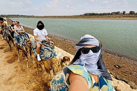Agadir Camel Ride Flamingo River & Opção ao pôr do sol + churrasco