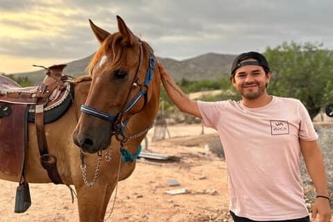 Balade à cheval au coucher du soleil à Cabo San Lucas sur la plage