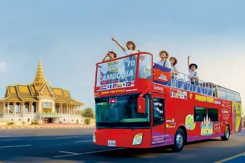 Phnom Penh Bus mit kostenloser Bootsfahrt 1 Tageskarte