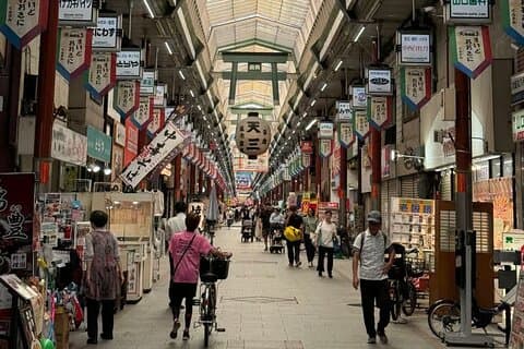Osaka : Tenjinbashi Market Walk & Osaka Tenmangu Tour