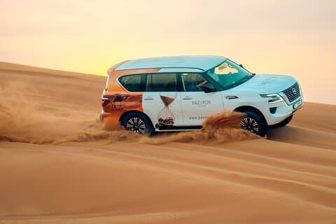 Safari dans le désert de Dubaï avec Dune Bashing et promenade en chameau – demi-journée