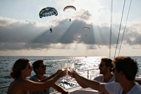 Polignano a mare The complete experience by boat and parasailing