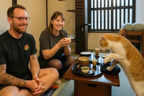 Ceremonia privada del té en el Santuario del Gato de Kioto – Retiro Ético