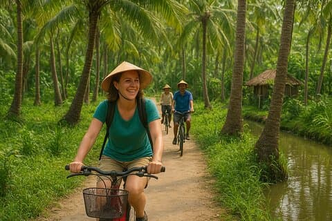 Mekongdeltat med cykling (icke turistiskt)