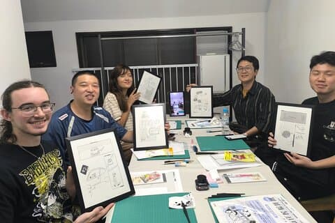 Mangateckningsworkshop i Tokyo och Mangahistoria