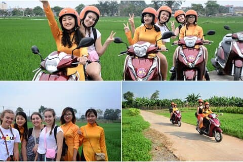 Hanoi Countryside Motortours met vrouwelijke rijders