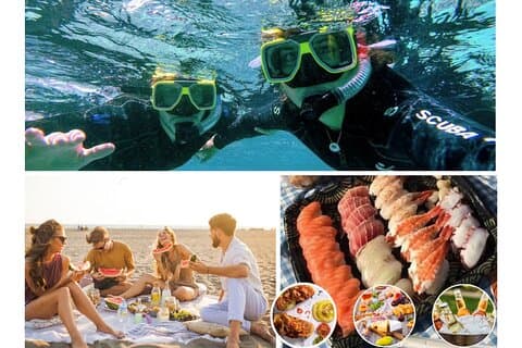 Privat guidet snorkel strand kulturelle fisk og sushi picnic