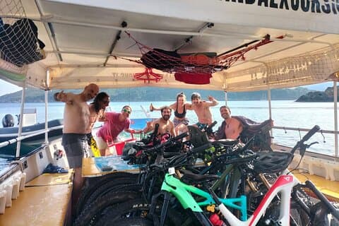 Boat e-Bike Bike tour on Mount Calamita return by boat