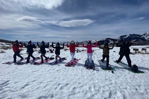 Winterwandeling en Snowga Snow Yoga met episch uitzicht op Park City