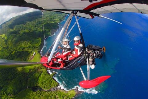 Maui Powered Hang Gliding Flight with Ocean and Mountain Views