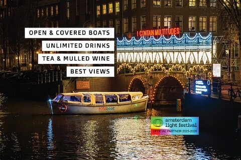 Amsterdam Light Festival Canal Cruise + opzione bevande illimitate