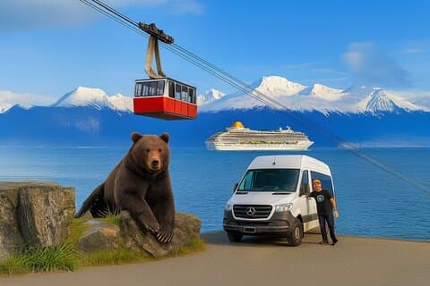 Whittier to Anchorage Cruise Transfer with Wildlife and Tram