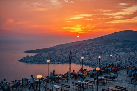The Blue Eye and Lekuresi Castle from Saranda