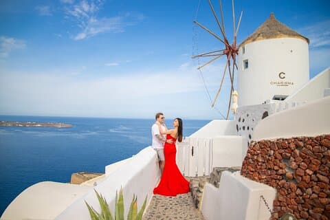 Santorini Day Getaway med luksus villa ophold og transport