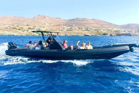 Andros : crociera di lusso in gommone verso spiagge appartate (4 ore