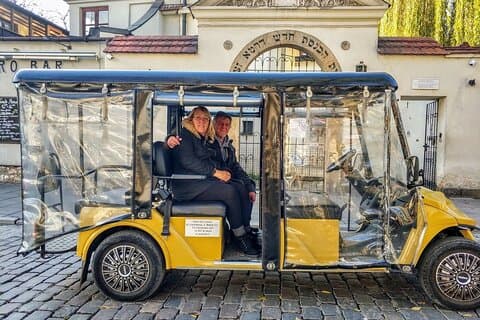 Judiska kvarterstur med golfvagn och Schindlers museum i Krakow