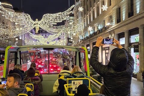 Tour in autobus a luci di Natale a Londra