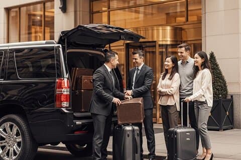 Flygplats Lyxig avgångsresa från NYC Hotell med Limousine eller SUV