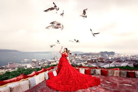 VIP Rooftop Flying Dress Sesión de fotos