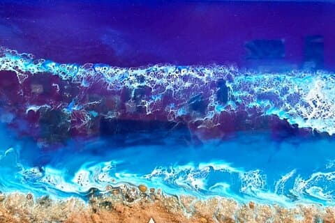 Resin Beach scene kunst klasse opplevelse