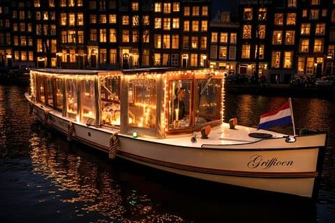 Tour in crociera a lume di candela di Amsterdam di 2 ore